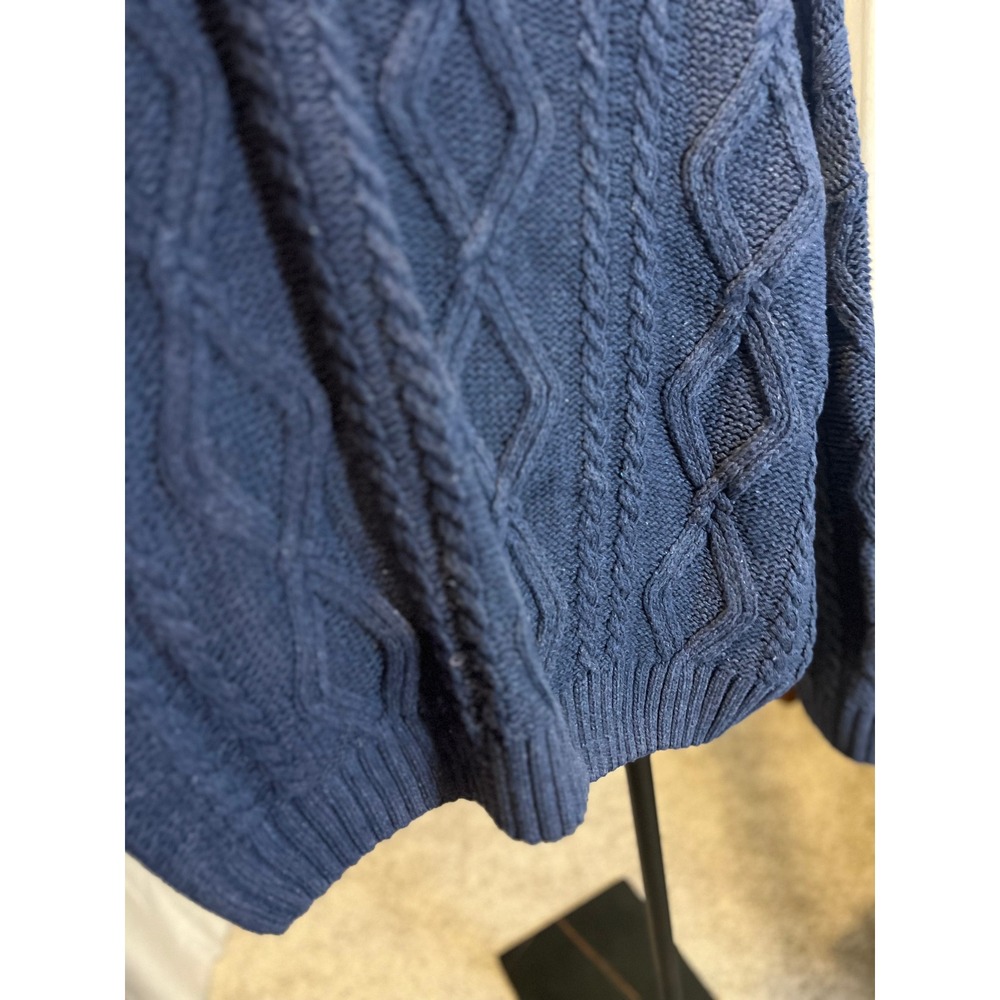 Princess Polly Blue Cable Knit Oversized Crew Neck Sweater L/XL - Picture 9 of 11